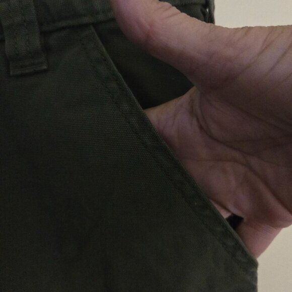 Carhartt Rugged Flex Relaxed Fit Canvas Work Shorts Burnt Olive Size 46 - Picture 4 of 8